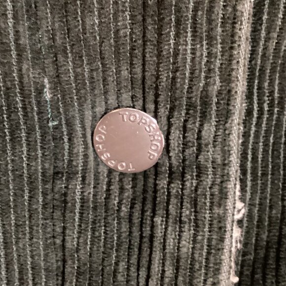 Topshop Green Corduroy Bomber Jacket Sherpa Lined Size S - Picture 5 of 11